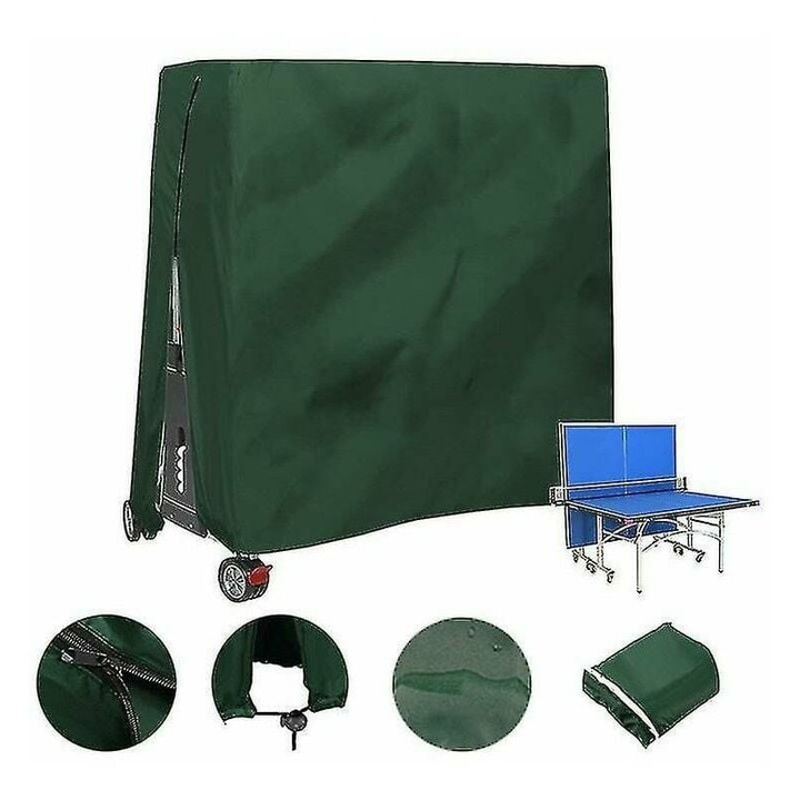Husa protectie masa tenis HERUSI verde 165x70x185cm impermeabila