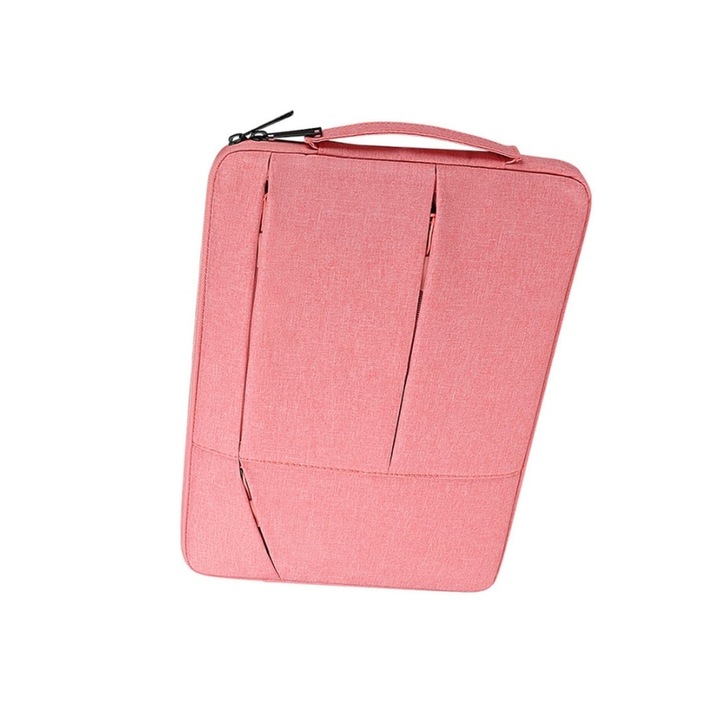 Geanta laptop Zeaicos roz 15.6 inch, dimensiuni externe 42x31x3cm, dimensiuni interne 40.5x29.5x2.5cm