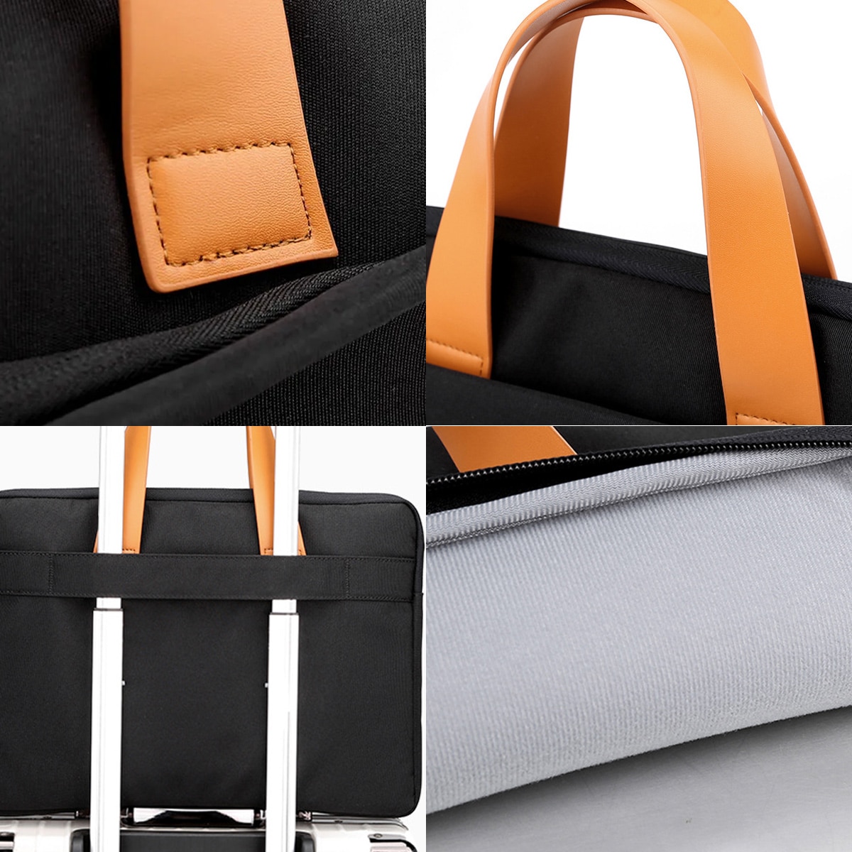 Husa laptop slim, Enforose, design portabil, protectie 360°, abanos, pana la 15-15.6 inch