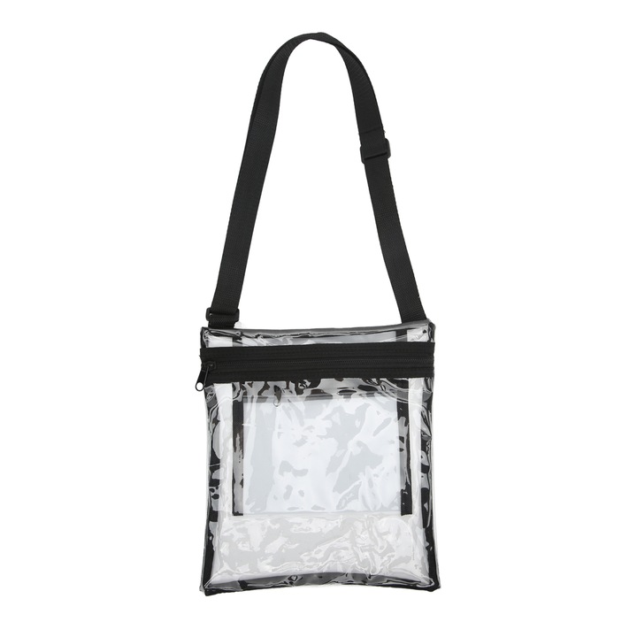 Jormftte átlátszó crossbody táska, TPU anyag, állítható pánt, belső zseb, 30x25cm
