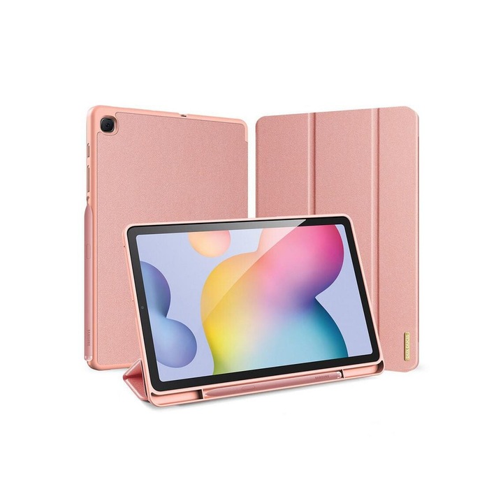 Husa ajustabila pentru Samsung Galaxy Tab S6 Lite, cu suport pentru S Pen, roz