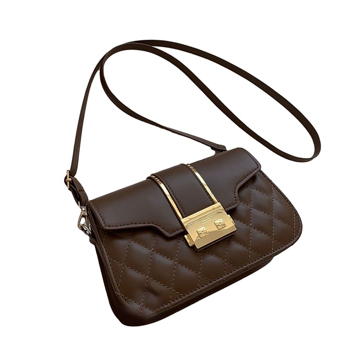 Női válltáska, Jormftte, PU bőr, sima, barna