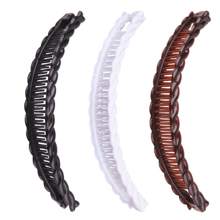 Set 3 piepteni pentru par, Forma de Peste, Multicolor