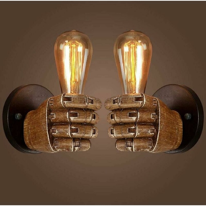 2db falikar szett, retro ipari lyukasztó design, gyanta, tarka, 11x7,5cm