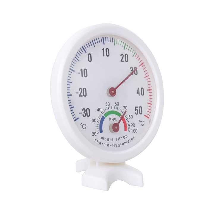 Beltéri analóg hőmérő, higrométer QttvbTna, -30-50C, 20%-100% RH, 7,5x2cm