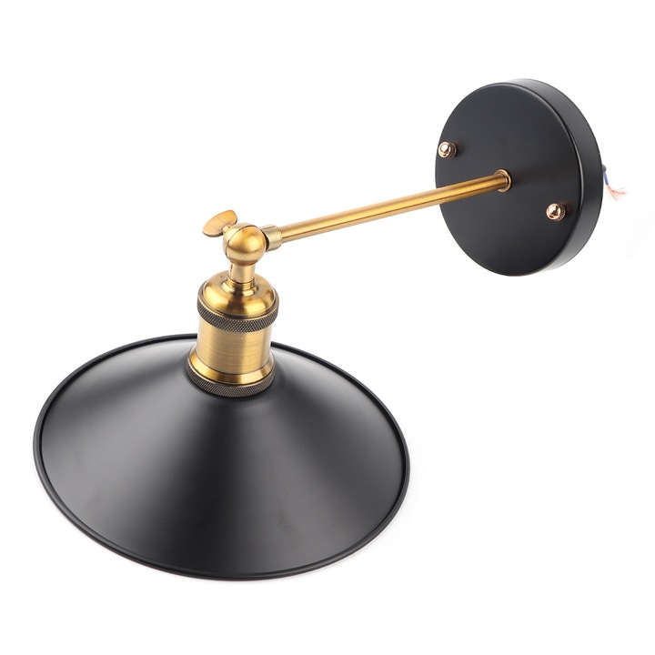 Ретро индустриален аплик, метал, галванопластика, без крушка, 22x20см