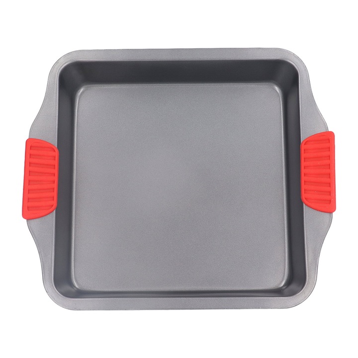 Sütőlap, szilikon, tapadásmentes, piros fogantyúkkal, 30x30cm