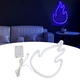 Lumina Neon Jormftte, Flacara, Albastra, 28.5x18.8x1.5cm, Alimentare USB sau 3xAA, Decorare Interioara si Exterioara