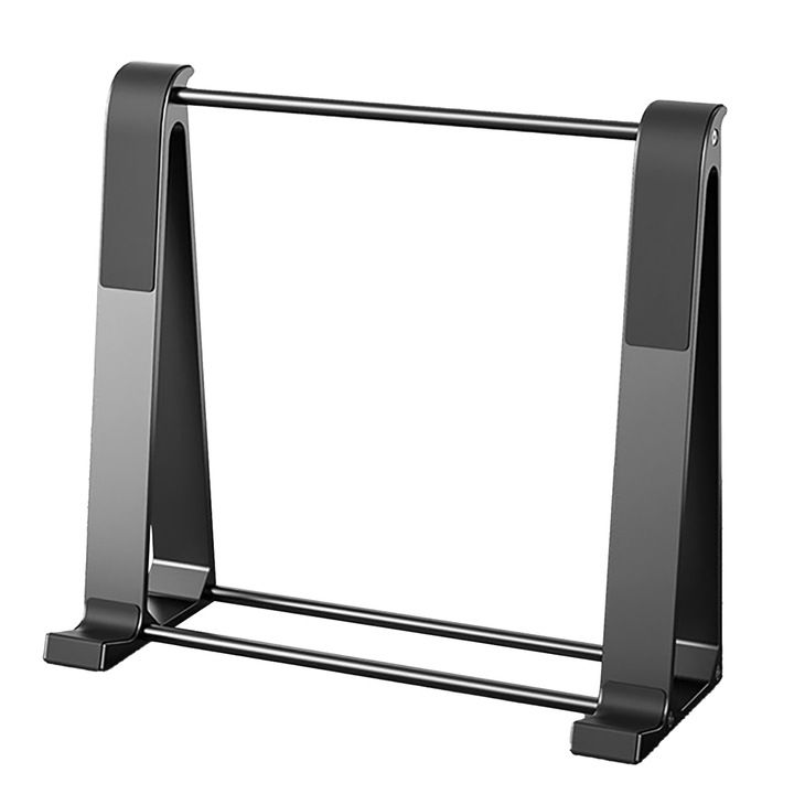 Suport laptop QttvbTna, design ergonomic, aliaj aluminiu, silicon moale, pentru dispozitive pana la 17 inch