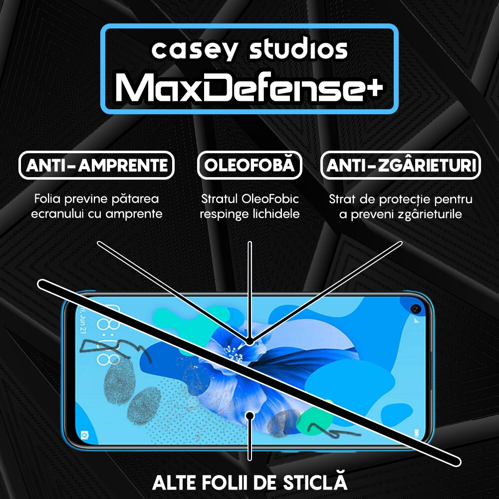 Folie Sticla CASEY STUDIOS compatibila cu Huawei P20 Lite 2019 / P40 Lite / P40 Lite E / Y7p, Full Glue, Ultra HD, Anti Zgarieturi, Anti Amprente, Anti Socuri, Margini Negre