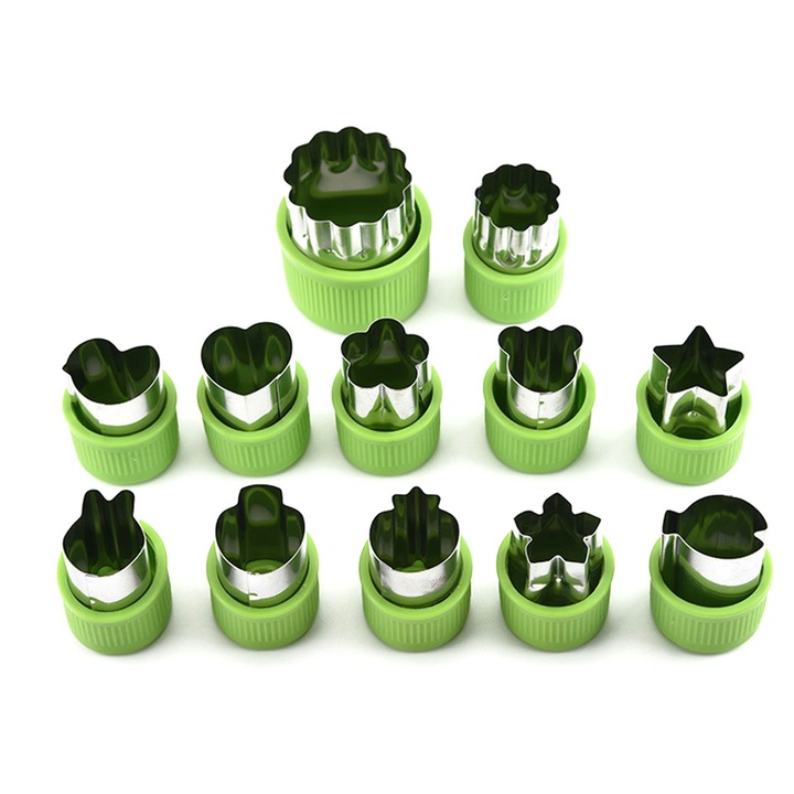 Set 12 forme prajituri din otel inoxidabil, Cozevdnt, dimensiuni mari, multicolor