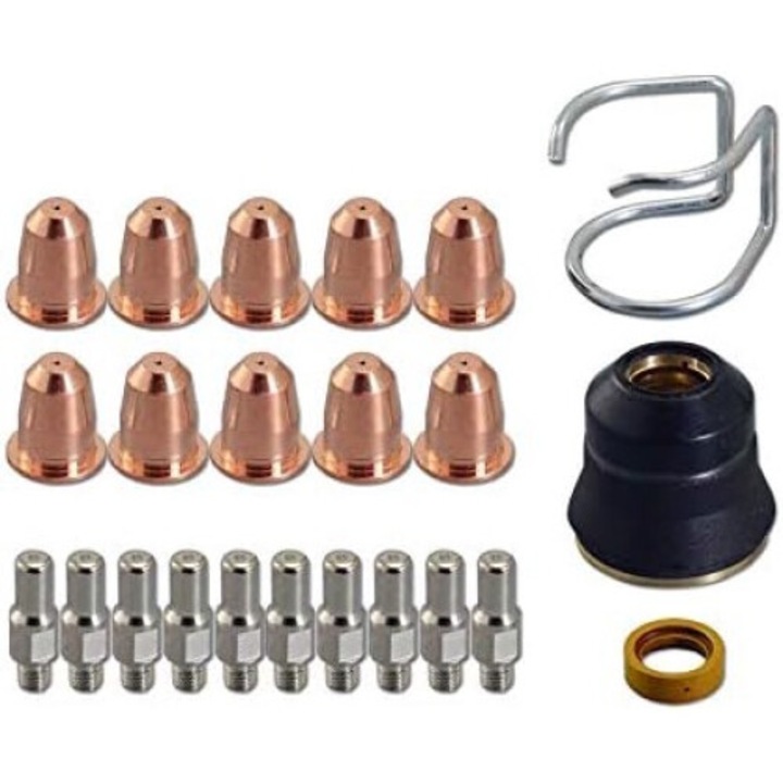 Set consumabile pentru torta de taiere plasma S45, cupru si hafniu, 23 piese