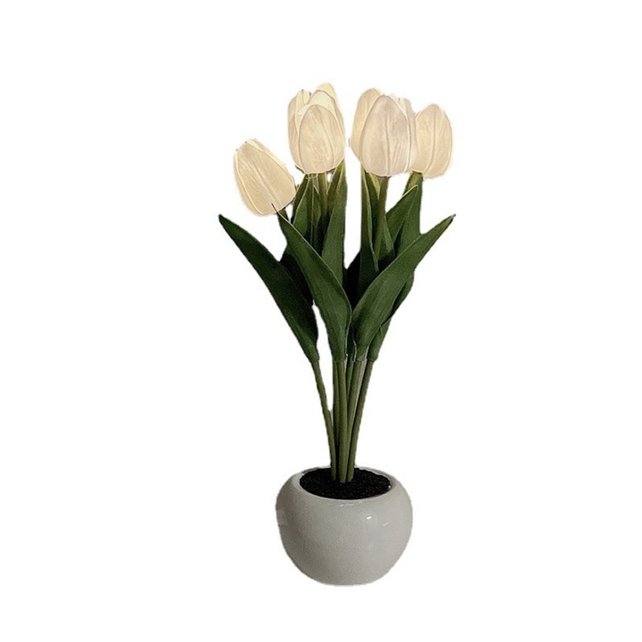 Lámpa, vintage dizájn, érintésvezérelt fényerő, szilikon, USB-n tölthető, meleg fehér