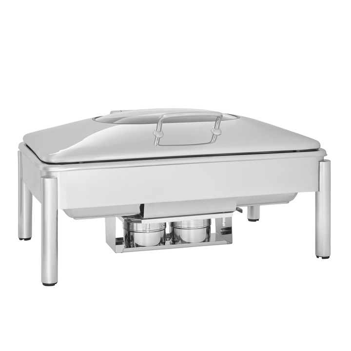 Индукционна тава Gastronorm, TECHNICA Platinum Line, капак с прозорец, 9 л, неръждаема стомана, 590x410x310 мм
