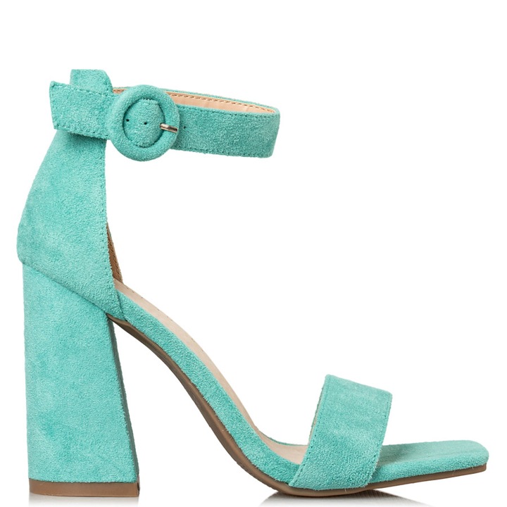 Sandale cu toc, Miss NV, Sintetic, Turcoaz, Turcoaz