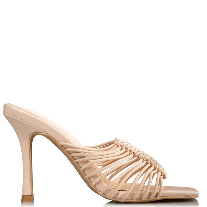 Sandale dama, Miss NV Shoes, Piele ecologica, Bej, Bej