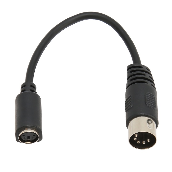 Cablu convertor tastatura si mouse, adaptor DIN 5 pin masculin la Mini DIN 6 pin feminin, PVC, 0.15m, pentru PS2