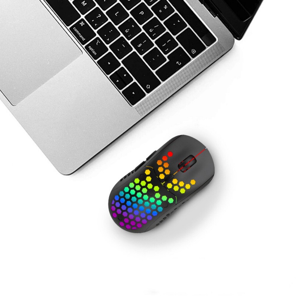 Huuuw♡ Mouse wireless colorat Zeaicos, design unic, iluminare RGB
