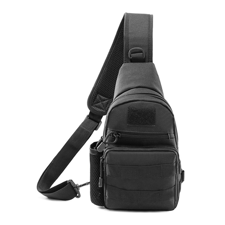 Jormftte katonai sling táska, Molle, fekete, 24x18x10cm