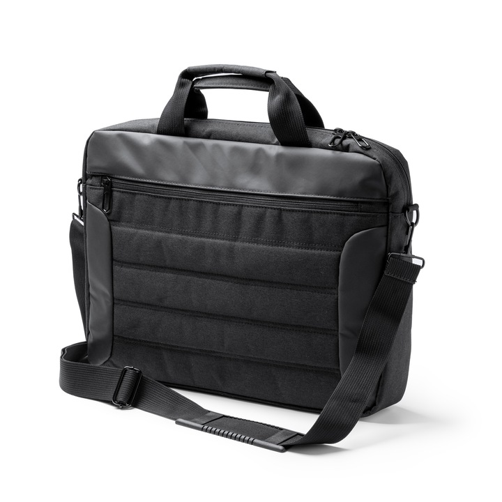 Geanta captusita pentru laptop, din piele de inalta calitate, 40cm/ 5.5cm/ 29.5cm, neagra