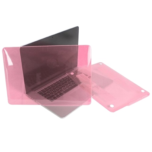 Carcasa de protectie, Compatibila cu Macbook Air 13.6 inch, Ultra-Slim, Roz Cristal