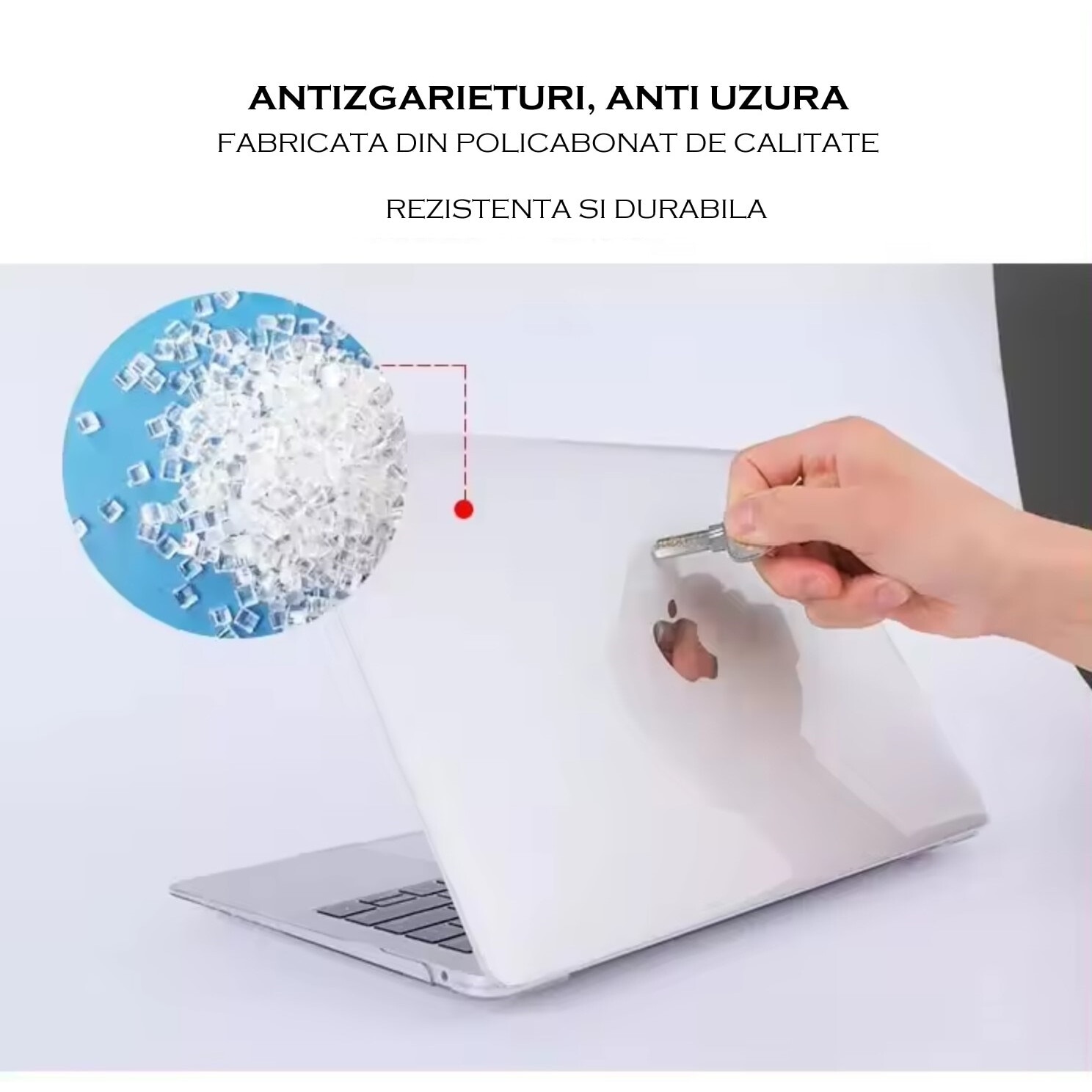 Carcasa de protectie, Compatibila cu Macbook Air 13.6 inch, Ultra-Slim, Roz Cristal