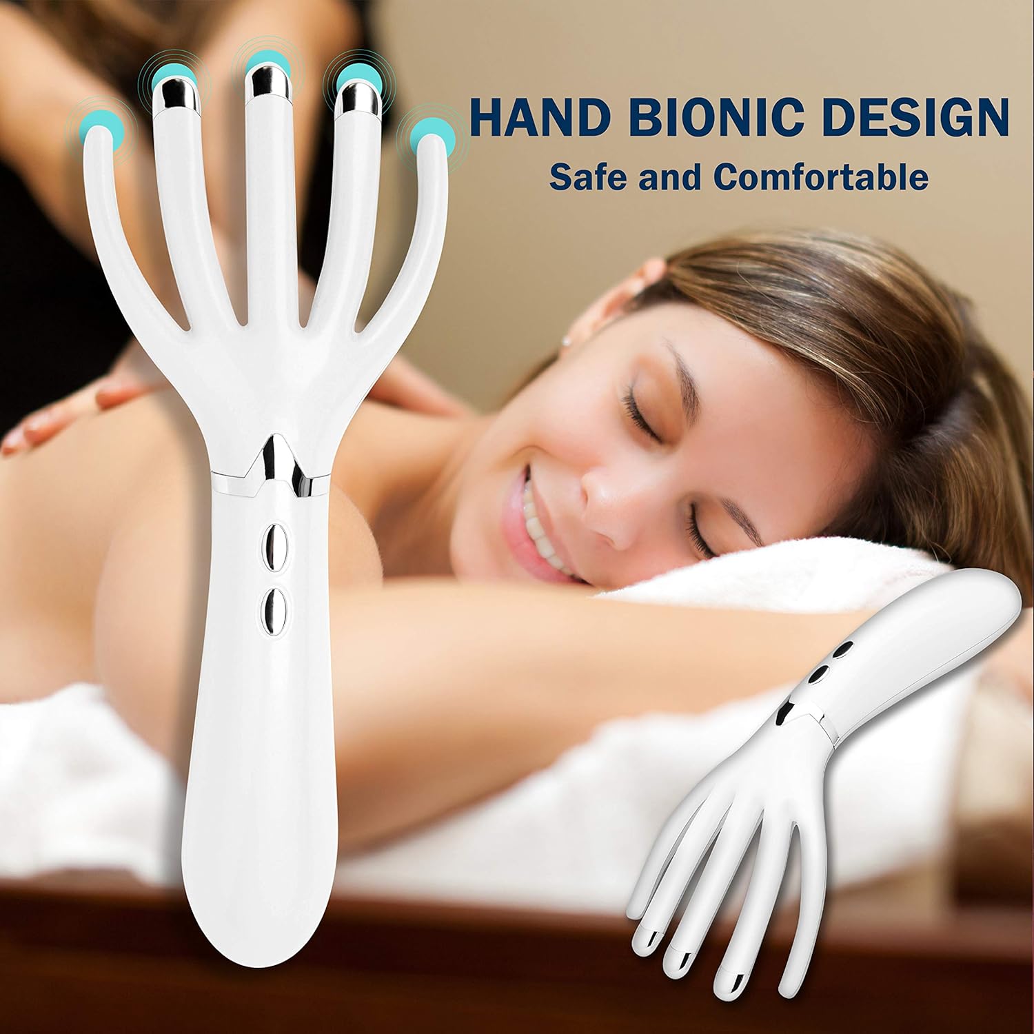 Aparat de masaj de scalp cu incalzire 42°C, vibratii 4 moduri