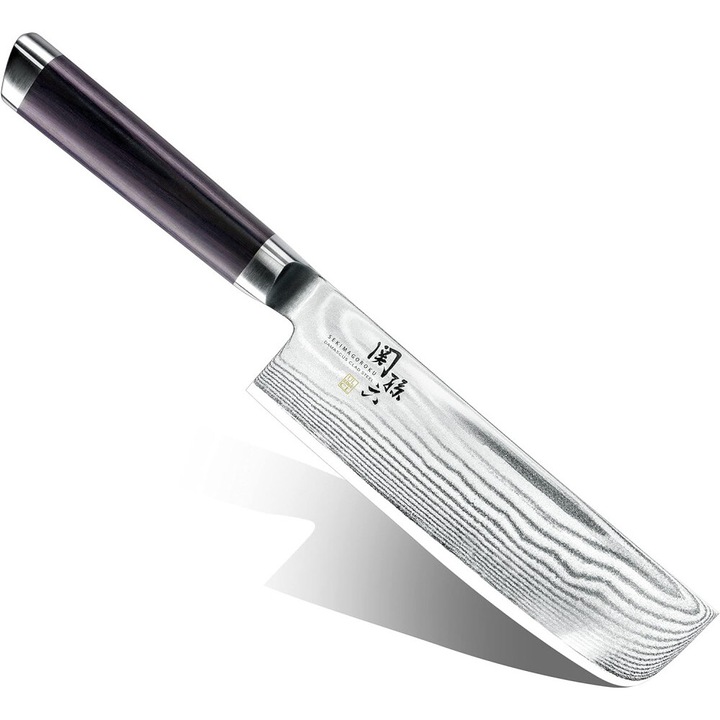Cutit, Damasc Nakiri, de bucatarie japonez, 16, 5 cm, Kai, Seki, Magoroku