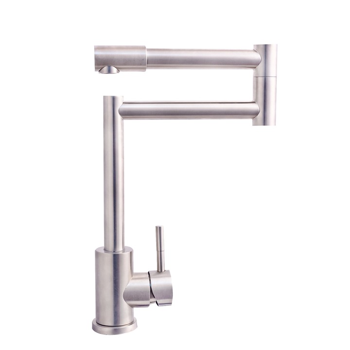 Смесител за кухня, разтегателен кран от сатенирана неръждаема стомана