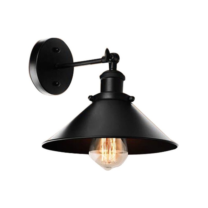 Aplica vintage industriala, Enforose, sticla clara si metal, directie de iluminare ajustabila, IP44, pentru interior si exterior
