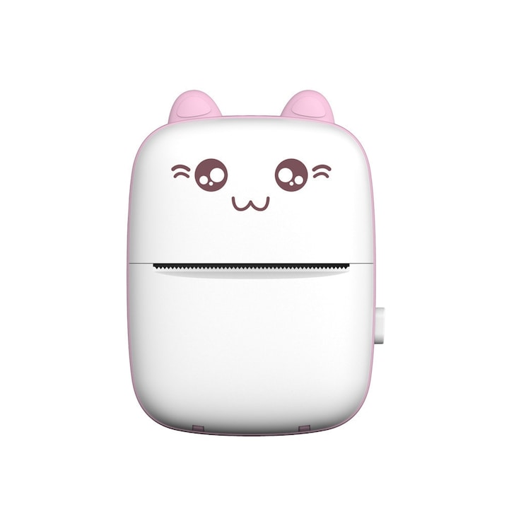 Set Imprimanta termica C15 pentru copii, 5 role, compatibil iOS/Android, Bluetooth, aplicatie dedicata