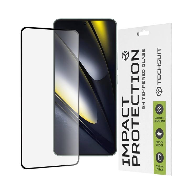 Fólia Xiaomi Poco F6-hoz - Techsuit 111D Full Cover / Full Glue Glass - Fekete