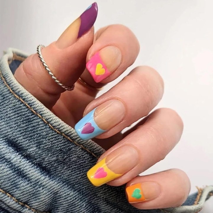 Fényes Szalon Akril Körmök, Enforose, Extra Hosszú, Újrafelhasználható, 24db