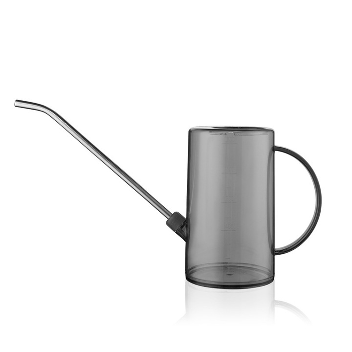 Ibric de udare AMRINUGL, 1L, cu cioc lung, plastic transparent, gri marmorat