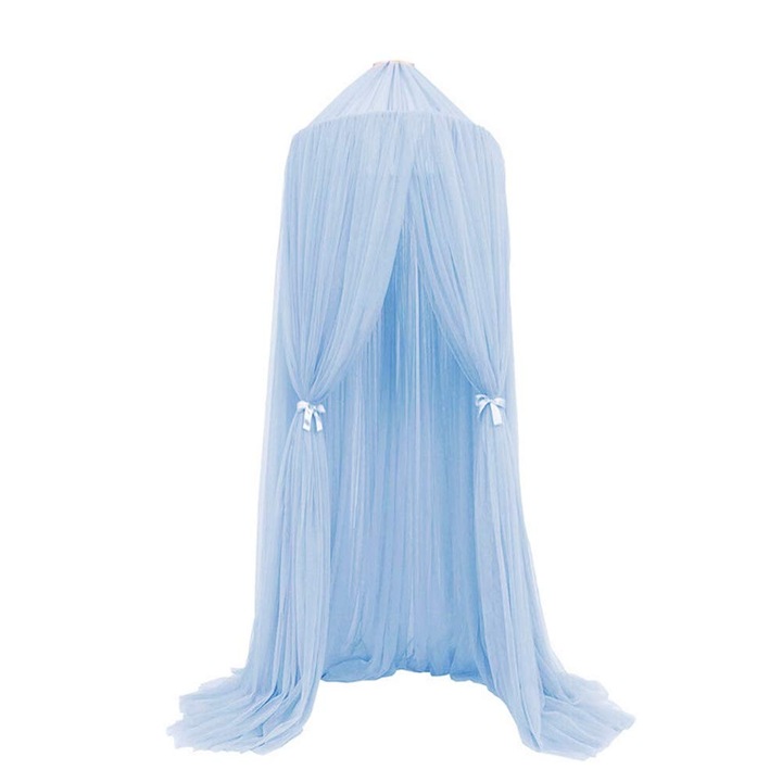 Baldachin decorativ pentru patut bebe, albastru cer