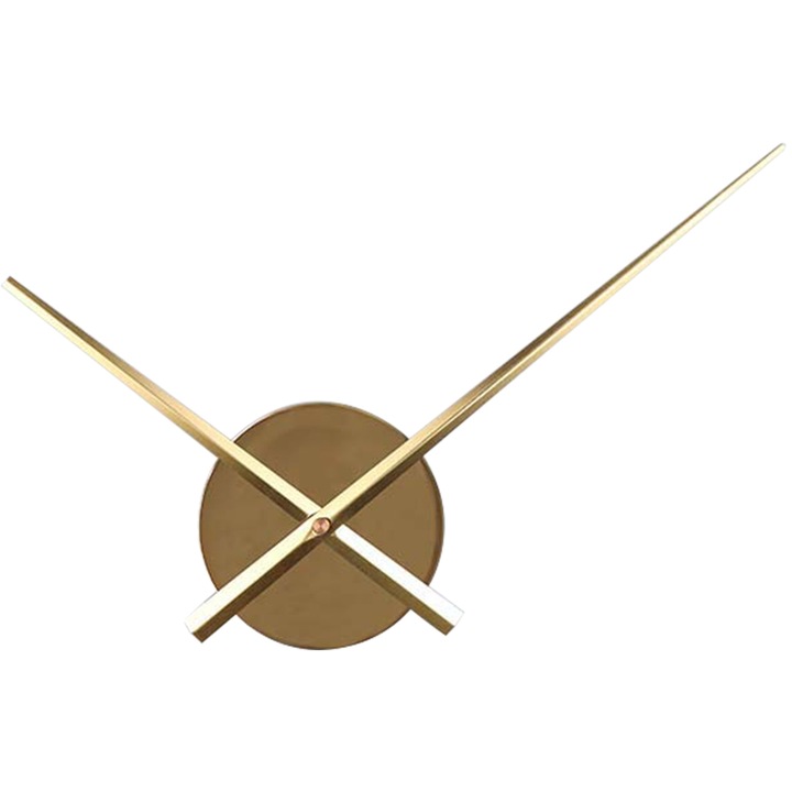 Ceas de perete DIY, auriu, 10cm, cu mecanism quartz