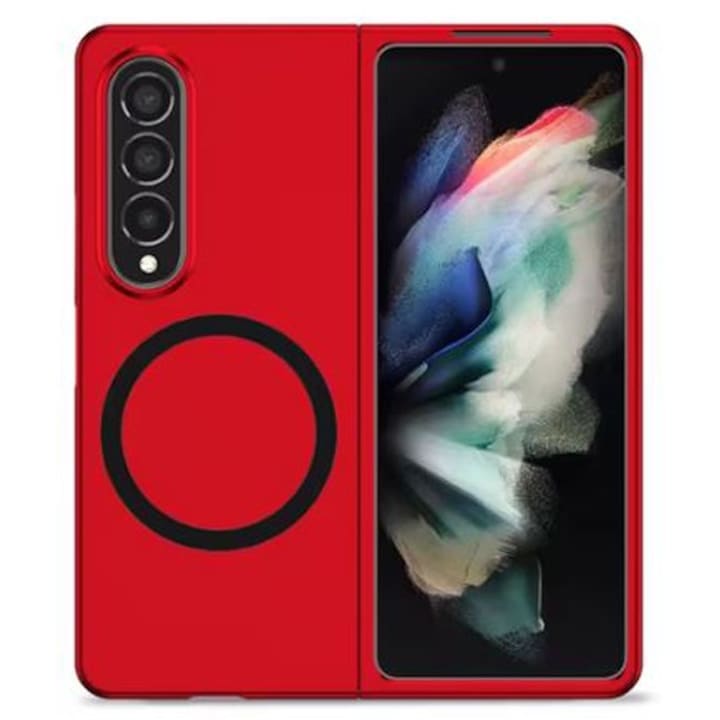 Калъф Magsafe, Удароустойчив за Samsung Galaxy Z Fold 5, Безжично зареждане, Пълна защита, Червен