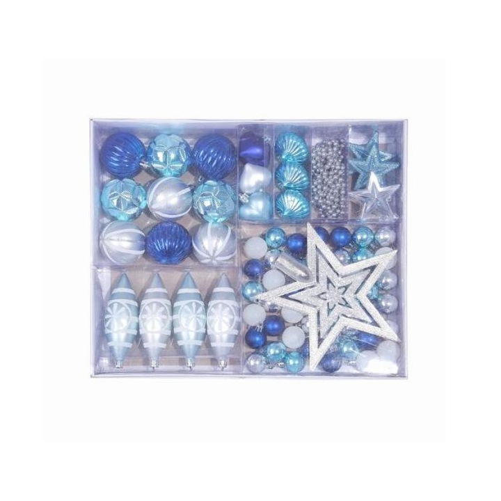 Többszínű műanyag karácsonyfa dísz szett 30x15x10cm