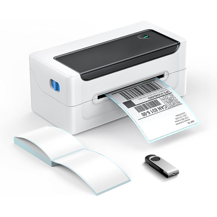 Imprimanta etichete portabila AMRINUGL, Bluetooth, imprimare fara cerneala, dimensiuni 160g, pentru birou acasa