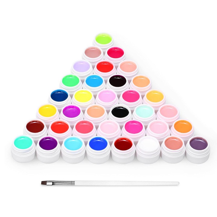 Gel UV pentru unghii ZYBLSSBB LSM2XH4460-MZQ-0633, set 36 culori, solvent-free, uscare UV/LED, Multicolor