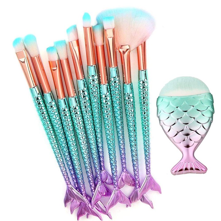 Enforose sminkecset készlet, 11 darab, vegán szálak, szőrhullásmentes, gyönyörű tokkal