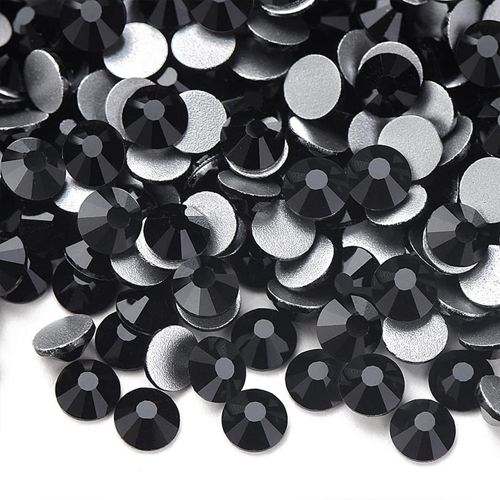 Set 1440 pietricele pentru unghii, negru