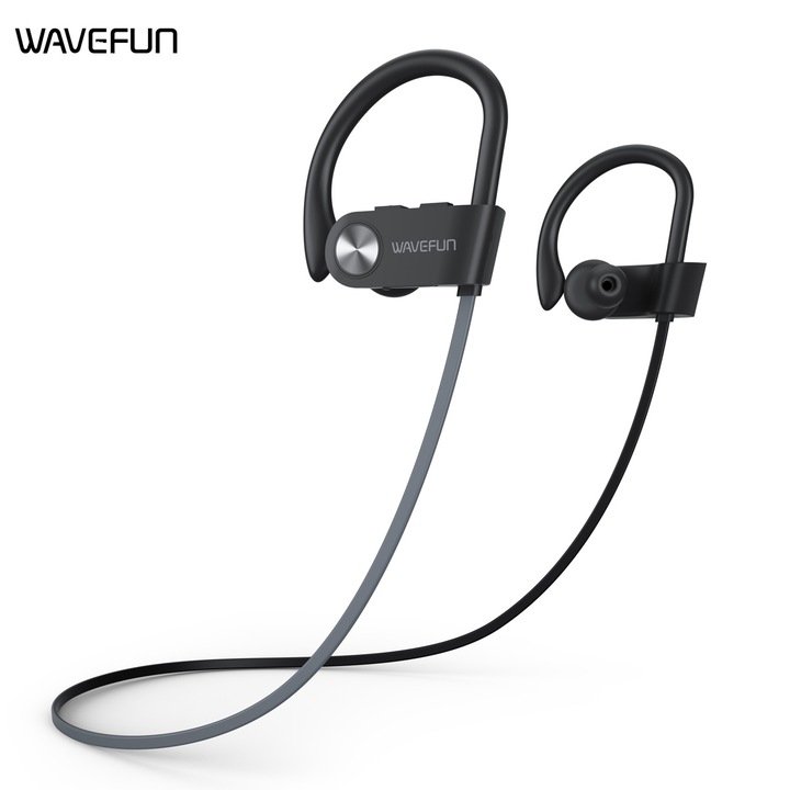 Casti Wireless WAVEFUN XBuds, Over the ear, Autonomie 15h, IPX7, Negru