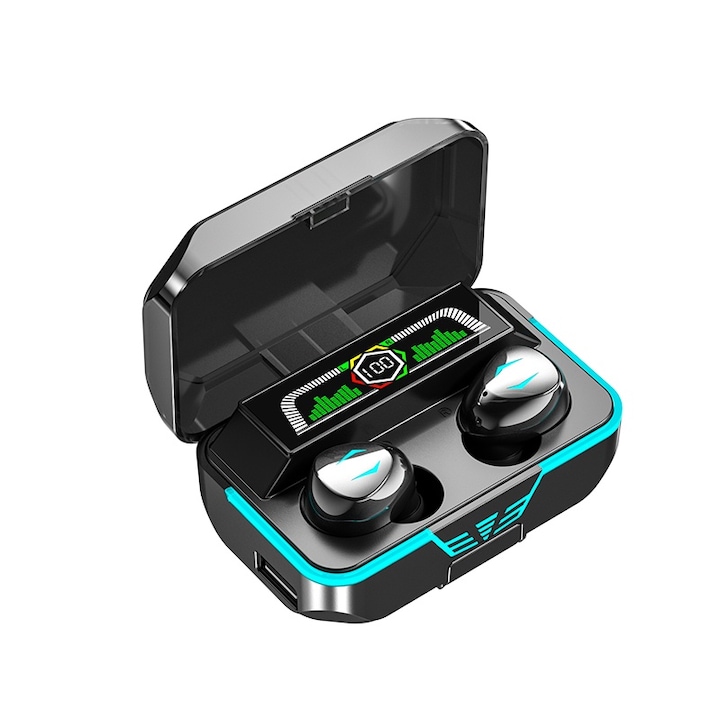 Casti wireless, Planet Tech, Bluetooth 5.0, TWS, Albastru