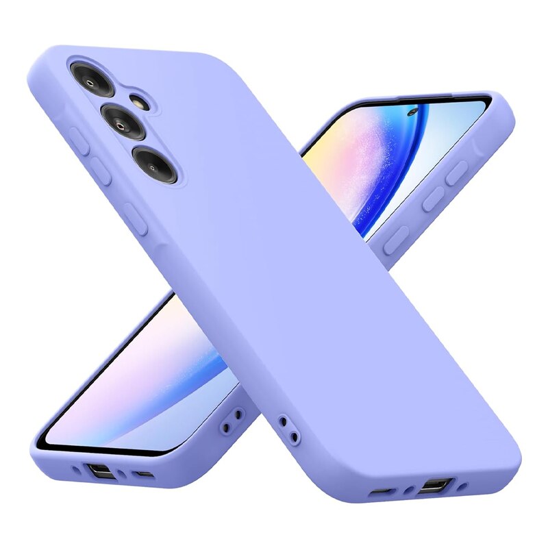 Husa de protectie compatibila cu Samsung Galaxy A15 4G / A15 5G, Silicon cu microfibra, Soft touch, Shock Resistance, Protectie camera, Mov deschis