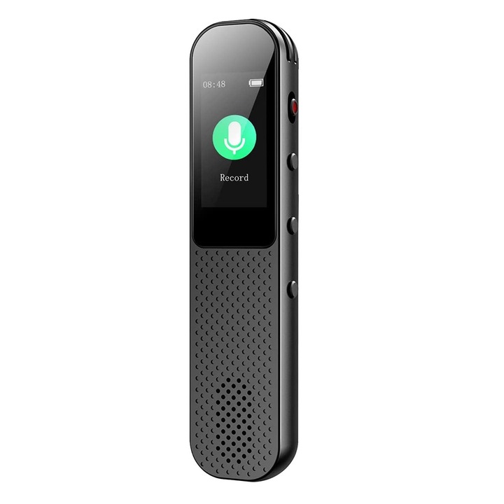 Цифров диктофон, AMRUGL, 32GB, размери 10.2x1.1x2.3cm, с 3.5mm жак за слушалки