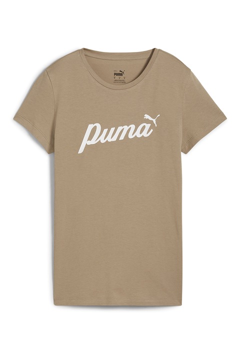 Puma, Тениска Essential с лого, Бежов/Бял