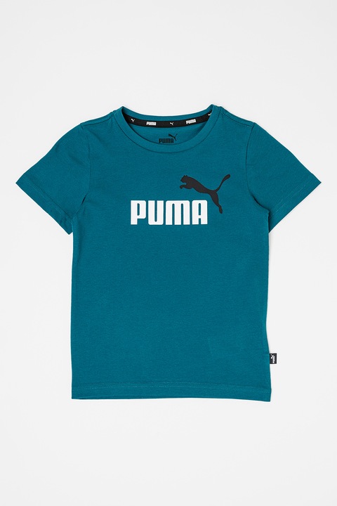 Puma, Essentials Plus 2 logómintás póló, Tengerzöld