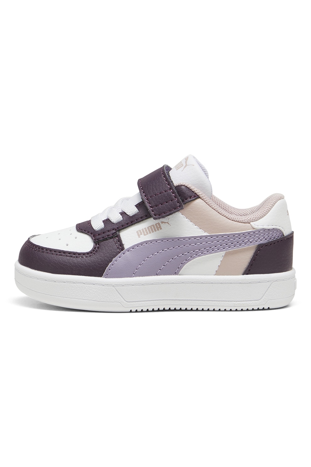 Puma, Pantofi sport Caven cu velcro si model colorblock, Alb