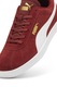 Puma, Pantofi sport Club II Intense unisex de piele intoarsa, Alb/Rosu inchis